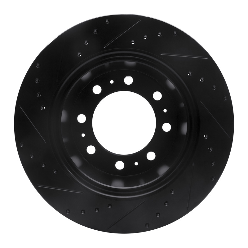 Dodge Ram 3500 Brake Rotor (1) - Rear Right - R1 Concepts - Drilled & Slotted - Black - `09-`25